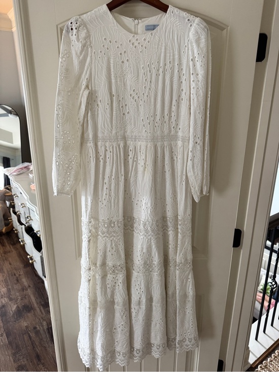ANTONIO MELANI Dresses & Skirts - Antonio Milani Elegant White Eyelet long sleeve maxi Dress - Women